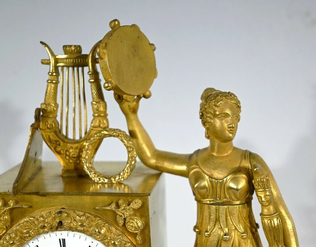 Gilt Bronze Clock   Early 19th Century photo vintage