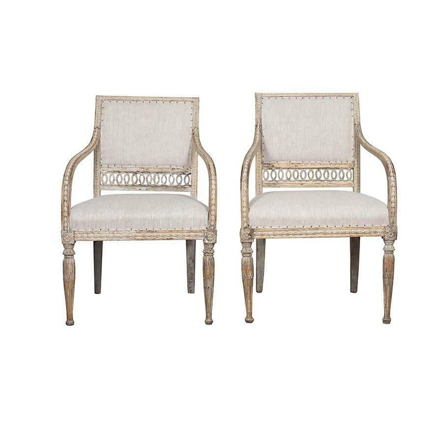 Pair Of 19th Century Gustavian Armchairs
