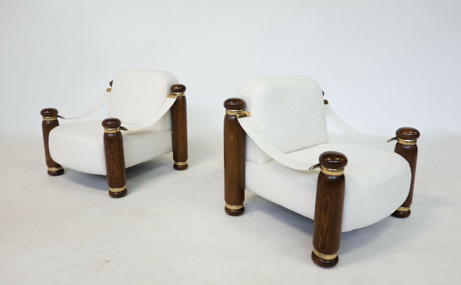 Pair Of Italian Mid Century Boucle Armchairs photo furniture