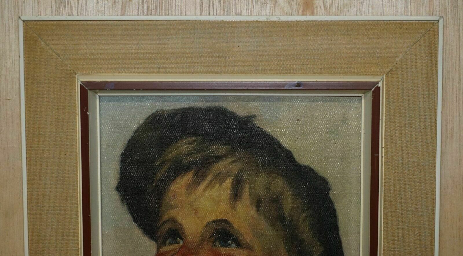 Antique Signed Brandsma Belgium Oil On Canvas Painting Of Young Boy Part Set photo Art