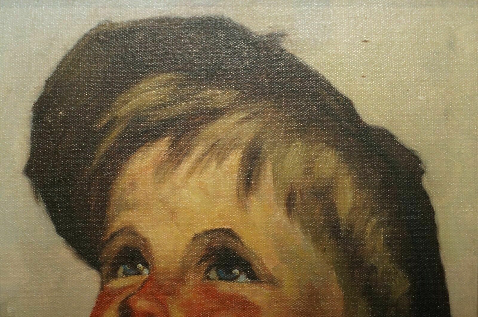 photo buy Antique Signed Brandsma Belgium Oil On Canvas Painting Of Young Boy Part Set