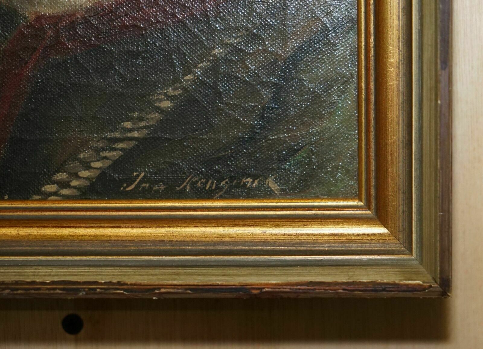 Jma Kensinck Signed Dutch Oil On Canvas Painting Of Old Man Smoking A Pipe photo vinterior