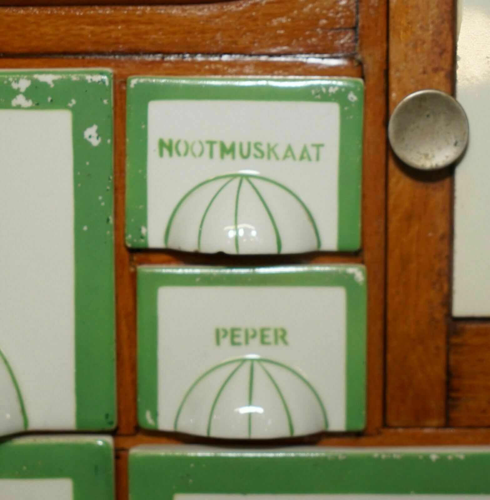 photo furniture Petrus Regout & Co Maastricht Holland Art Deco Wall Mounted Kitchen Spice Rack