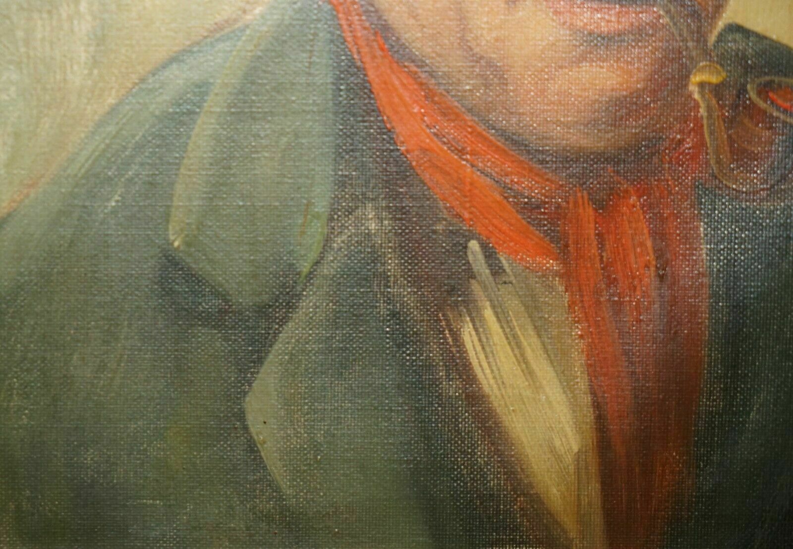 photo buy Antique Signed Dutch Oil On Canvas Painting Of Old Man Fisherman Smoking A Pipe