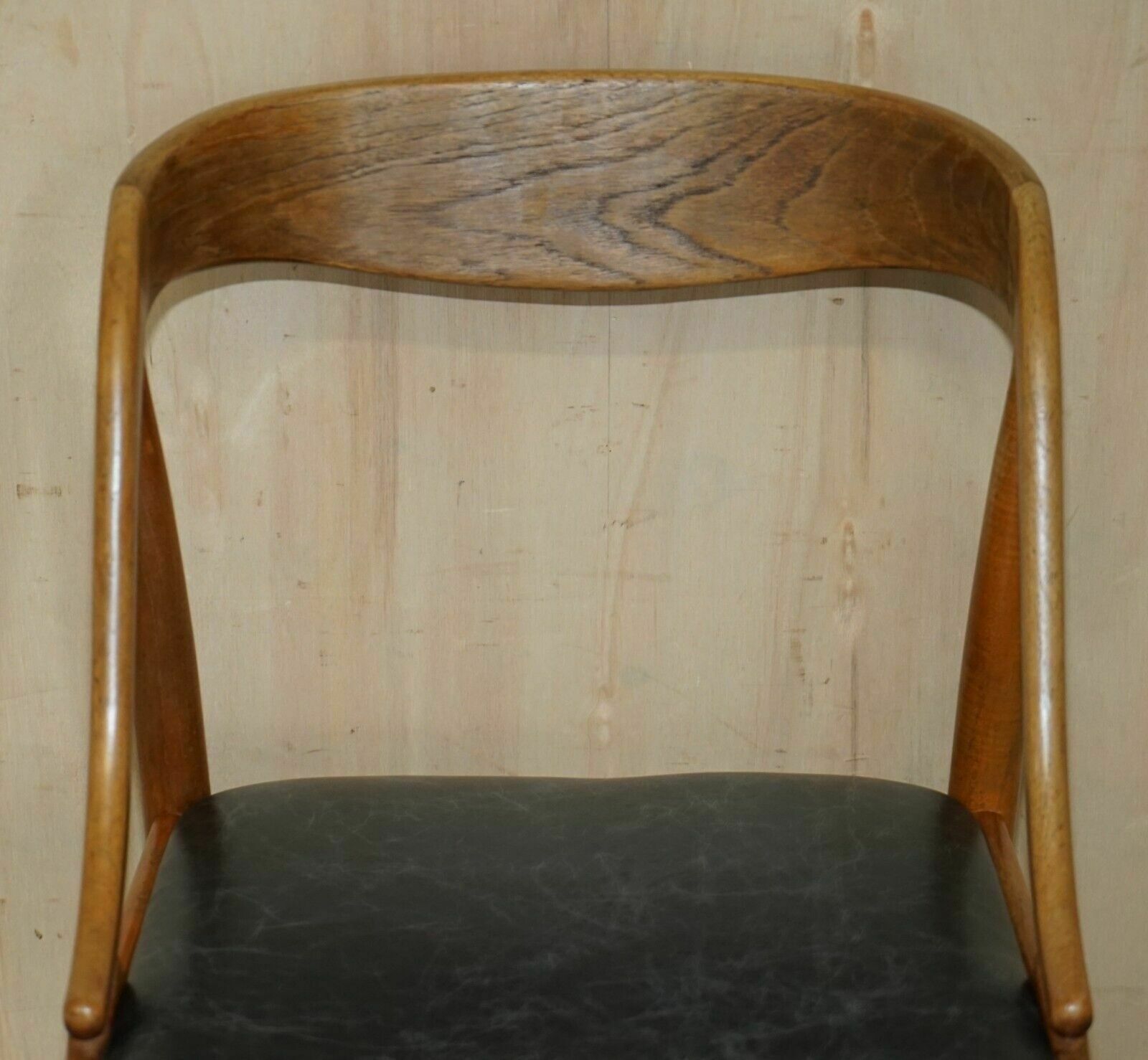 Six Fully Restored Johannes Andersen Model 16 Uldum Dining Chairs Black Leather photo 4500.0