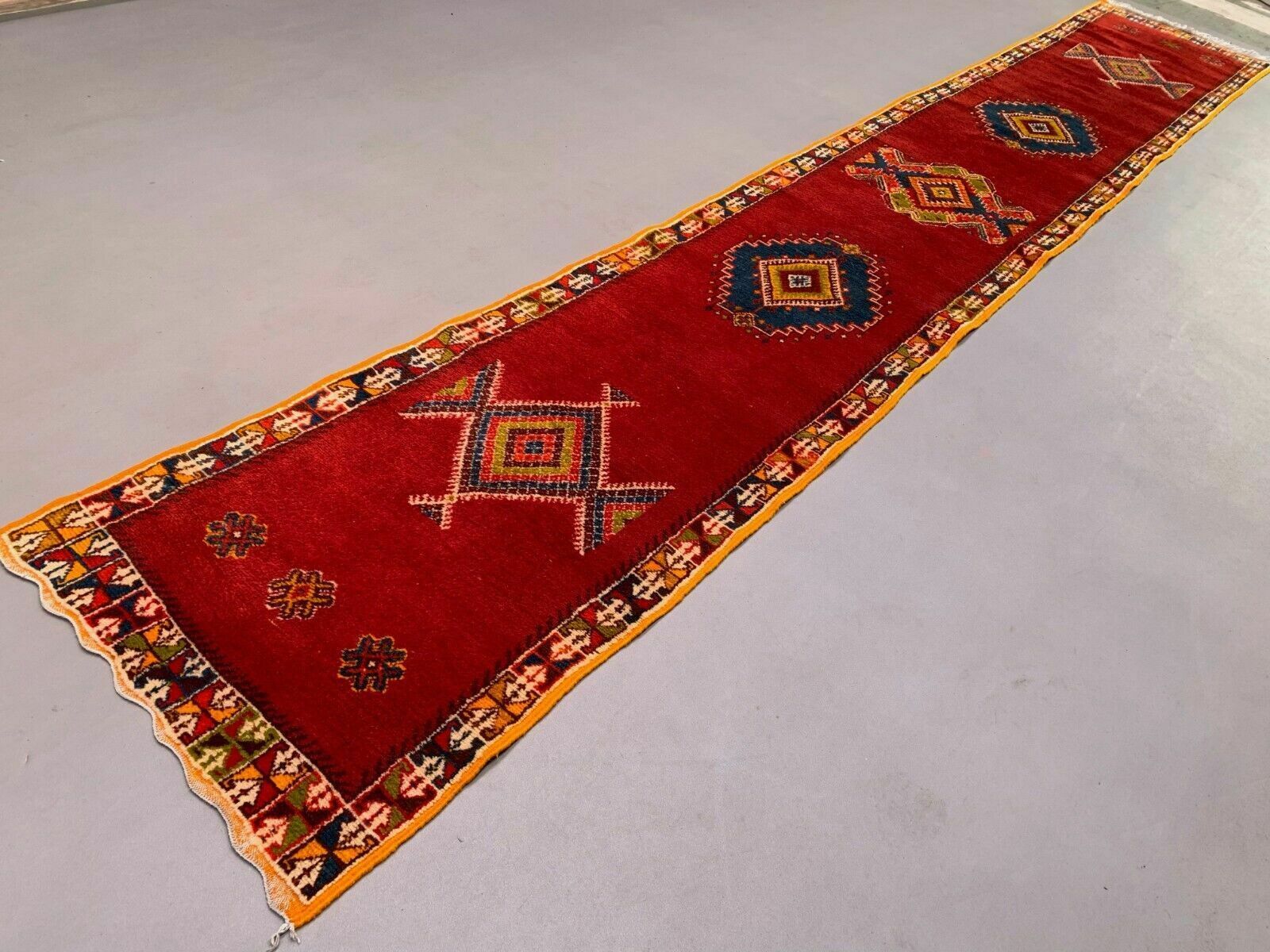photo furniture Vintage Moroccan Runner Rug 505x77 Cm Tazenacht Berber Atlas, Tribal Red, Blue