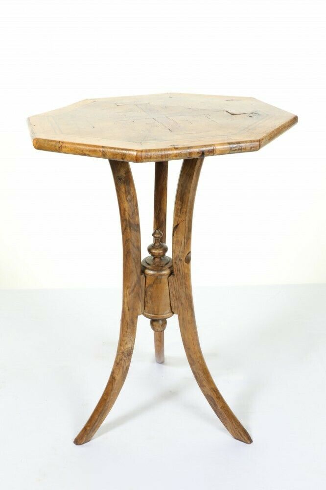 Victorian Occasional Table Olive Wood Side Spiral Leg photo vintage