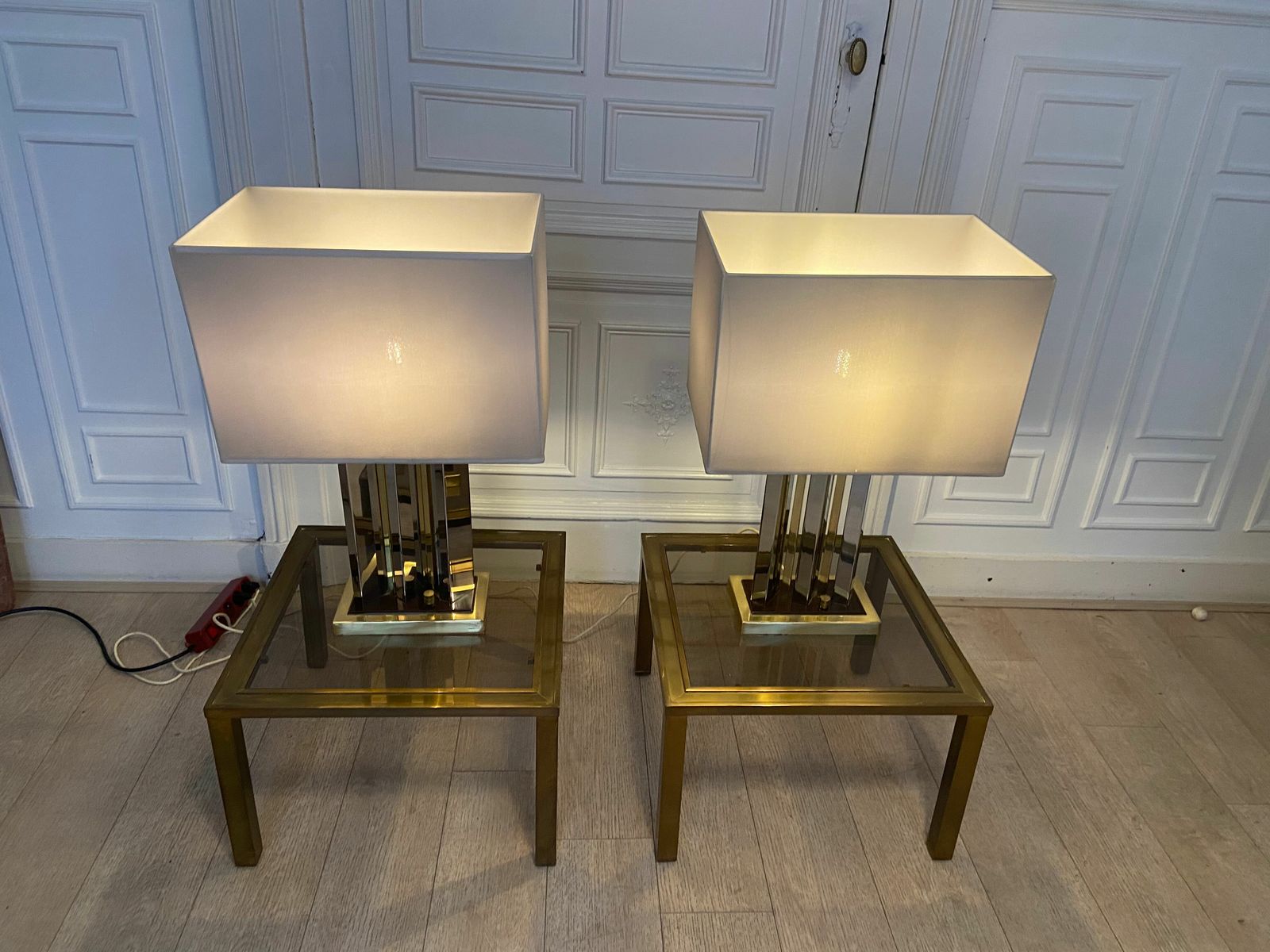 Pair Of Romeo Rega Lamps, Signed photo vinterior