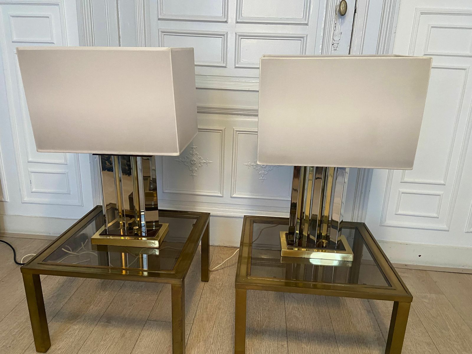 photo furniture Pair Of Romeo Rega Lamps, Signed