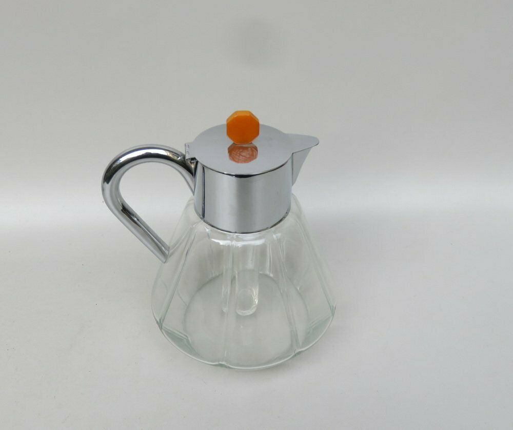Art Deco Glass And Chrome Plated Carafe With Ice Insert, 1930s photo furniture