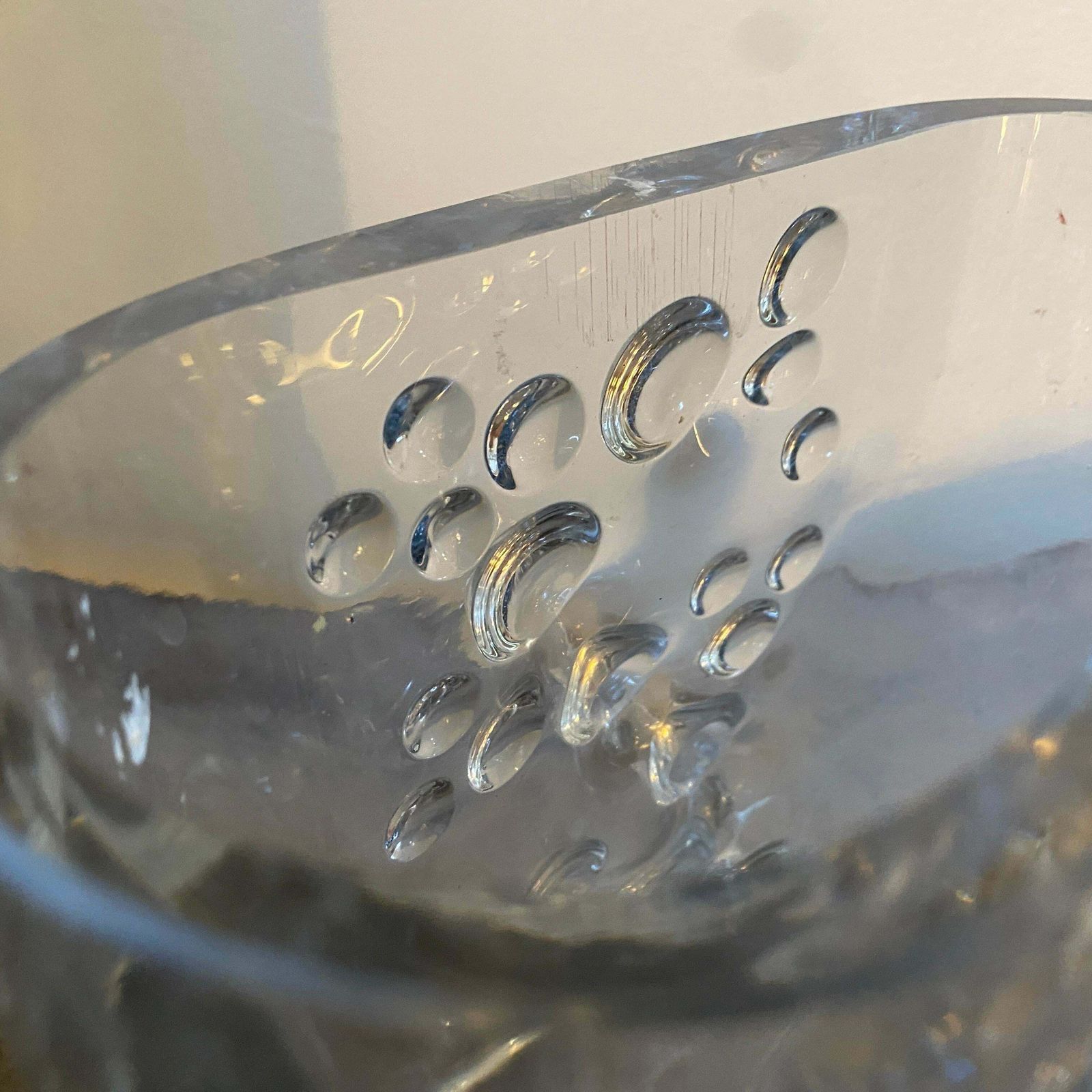1970s Space Age Transparent Glass Italian Oval Bubble Vase photo 393.0