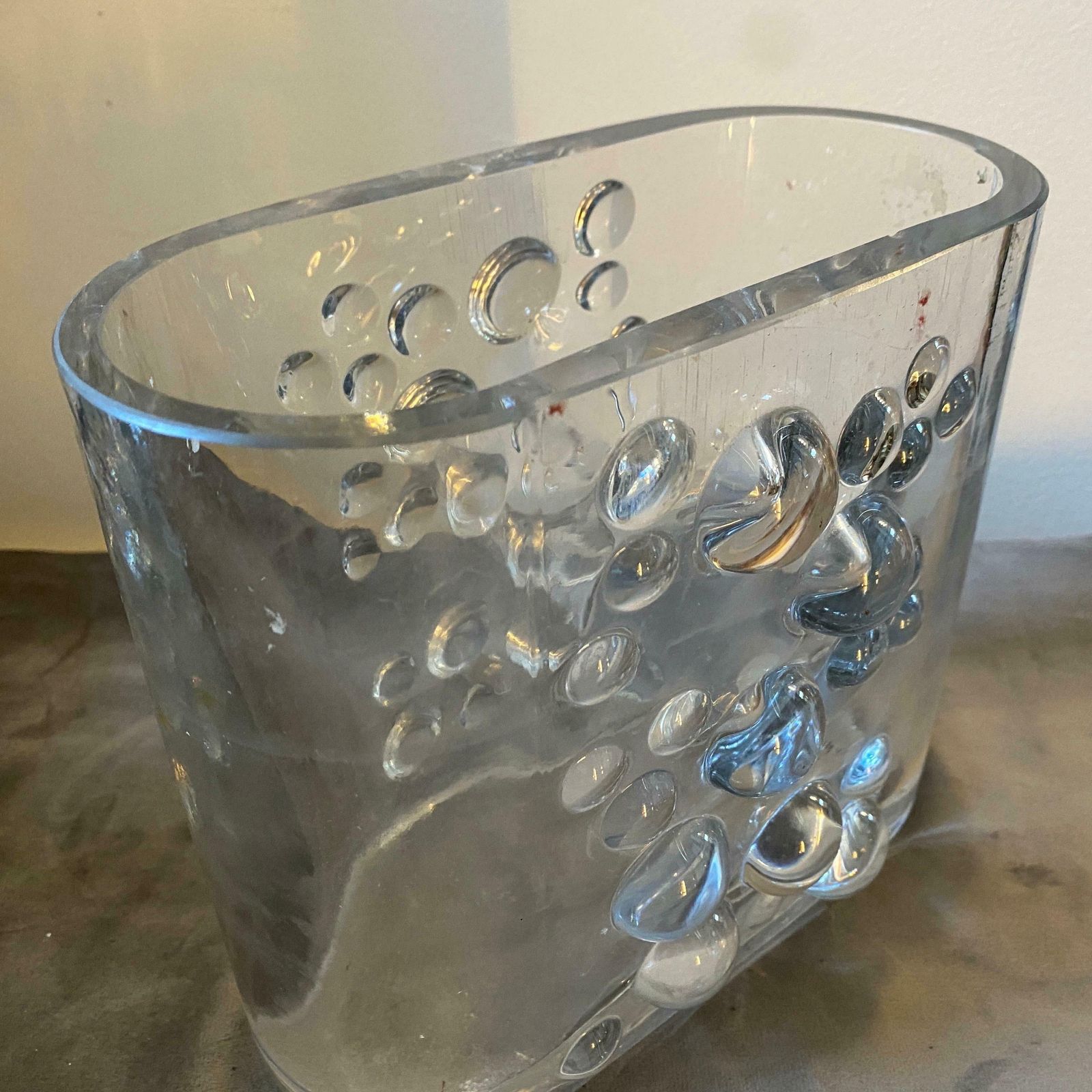 photo furniture 1970s Space Age Transparent Glass Italian Oval Bubble Vase