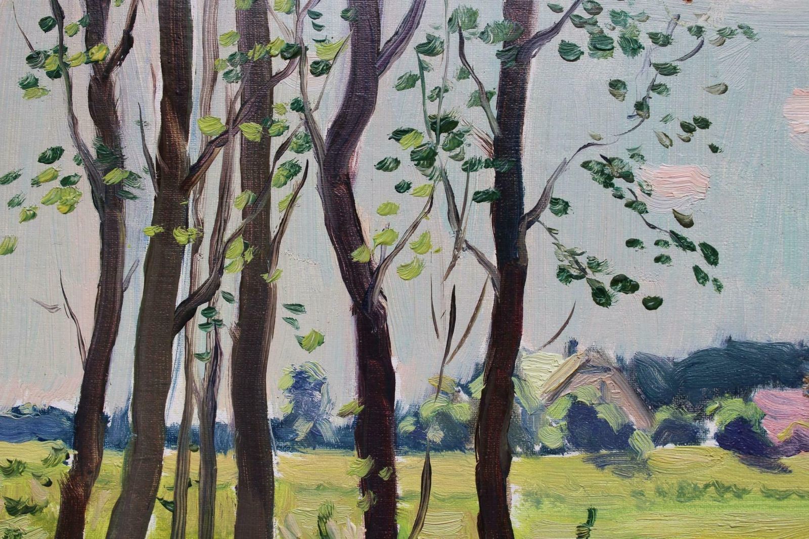 Olgerts Saldavs Path On The Edge Of The Forest. Cardboard, Oil. photo for sale
