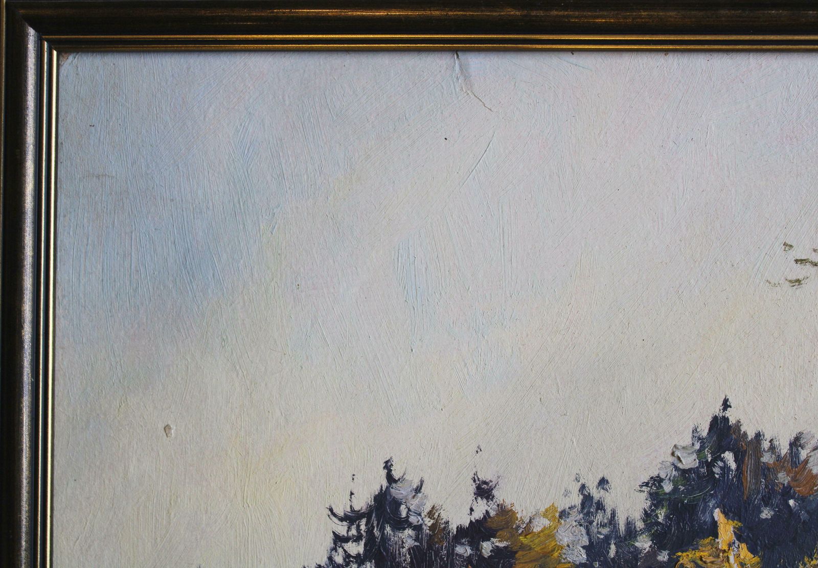 Edgars Vinters Sunny Autumn Forest Edge. 1960, Cardboard, Oil photo 787.0