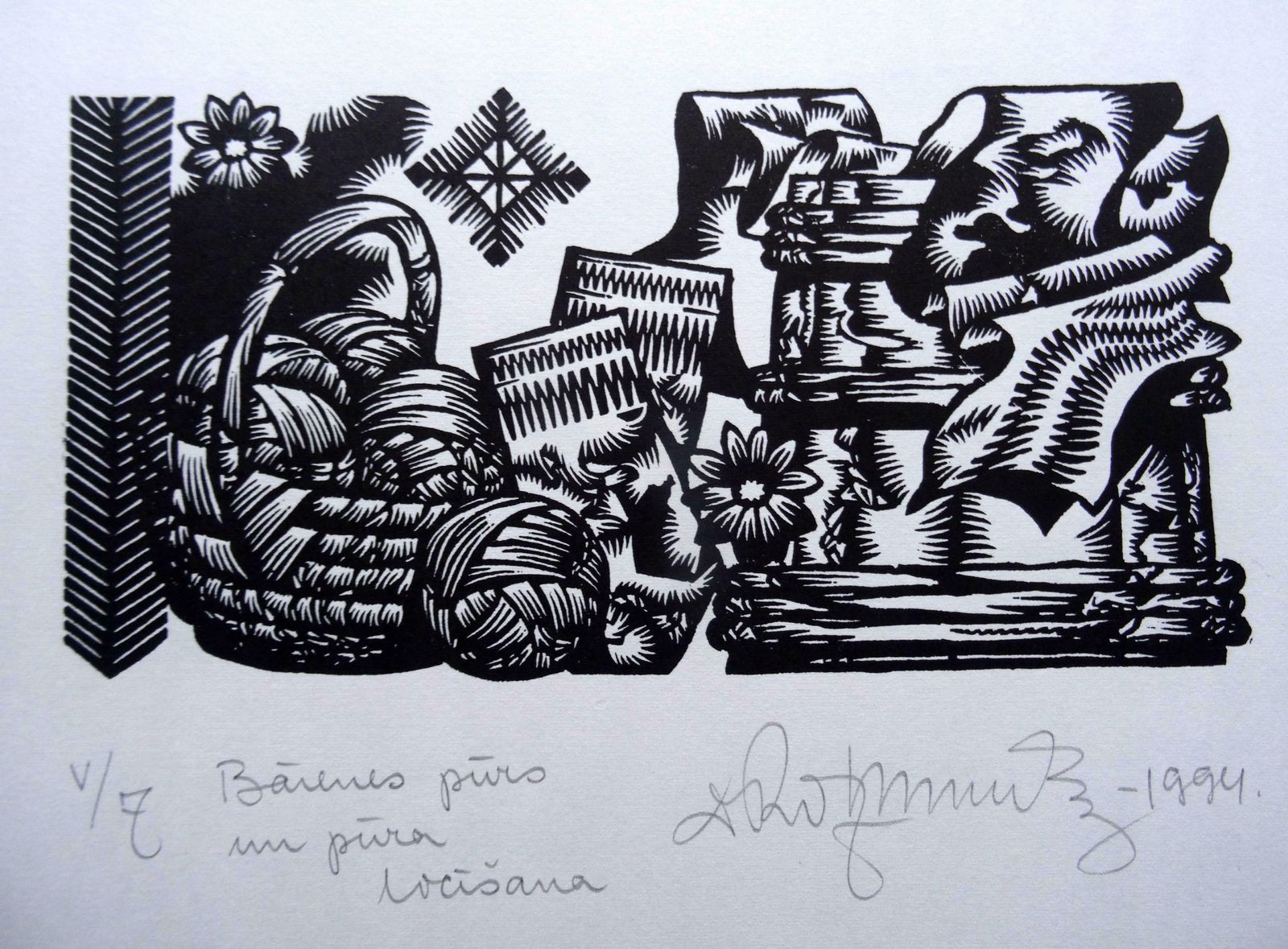 Dainis Rozkalns Dowry. 1994. Paper, Linocut,