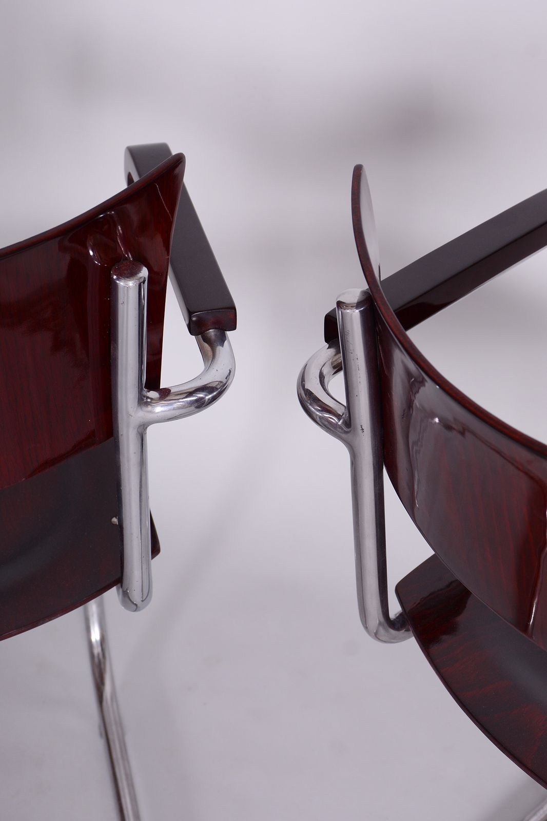 Set Of Two Restored Beech Bauhaus Armchairs By Mart Stam, Robert Slezak, Czechia, 1930s photo furniture