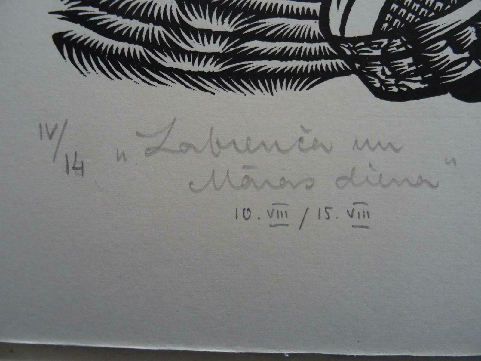 Dainis Rozkalns Day Of Fire. 1984. Paper, Linocut, photo furniture