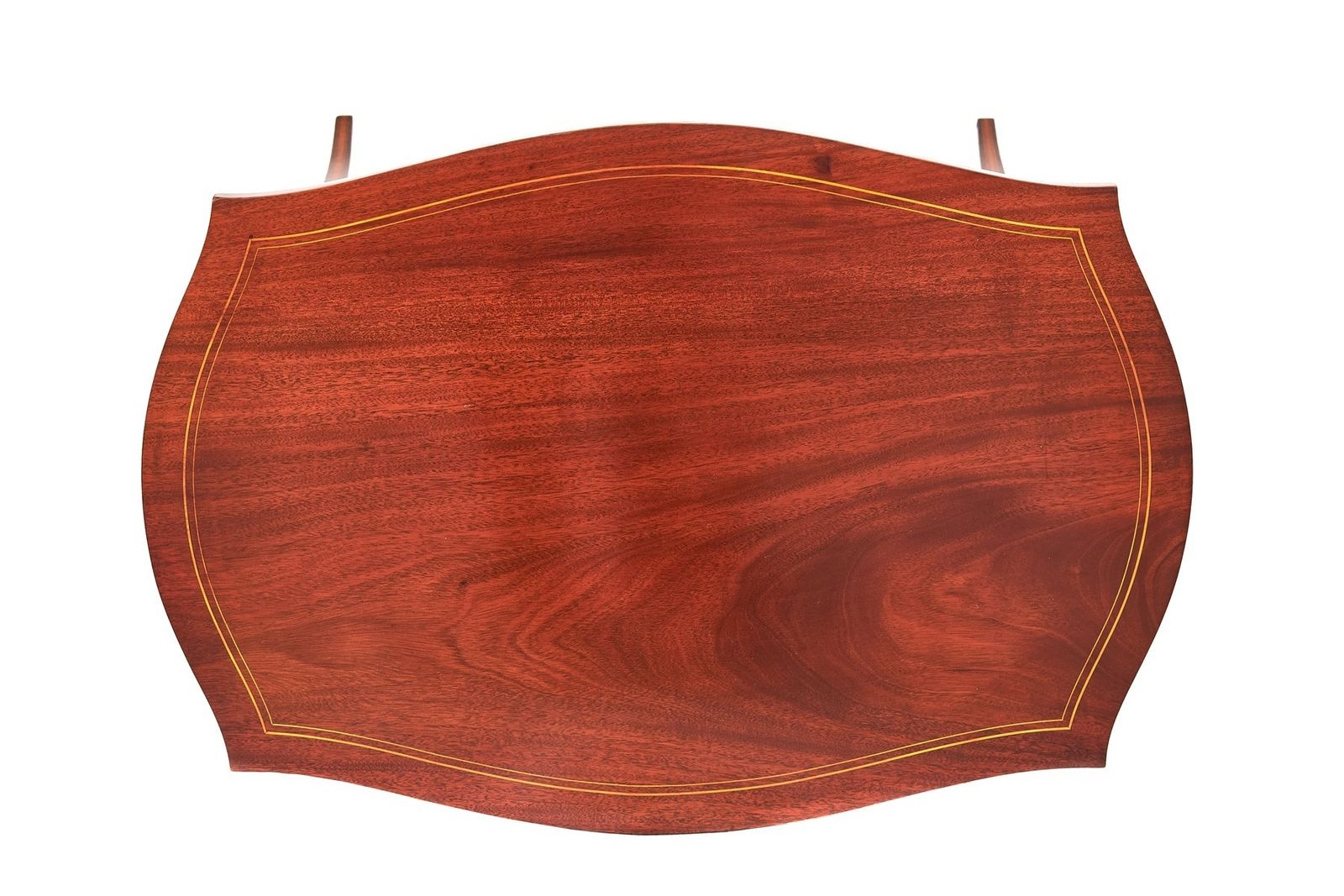 Fine Sheraton Revival Mahogany Inlaid & Carved Lyre End Support Table[B] photo Furniture