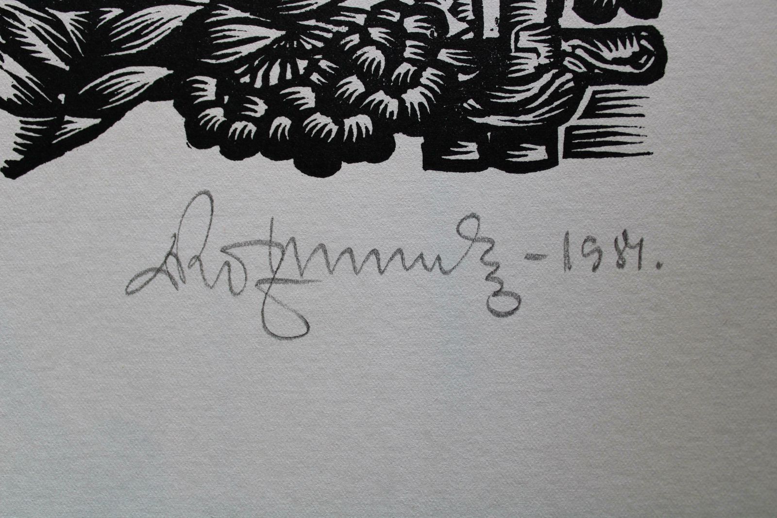 Dainis Rozkalns Midsummer Ferns. Nr. 2. 1984. Paper, Linocut photo Art