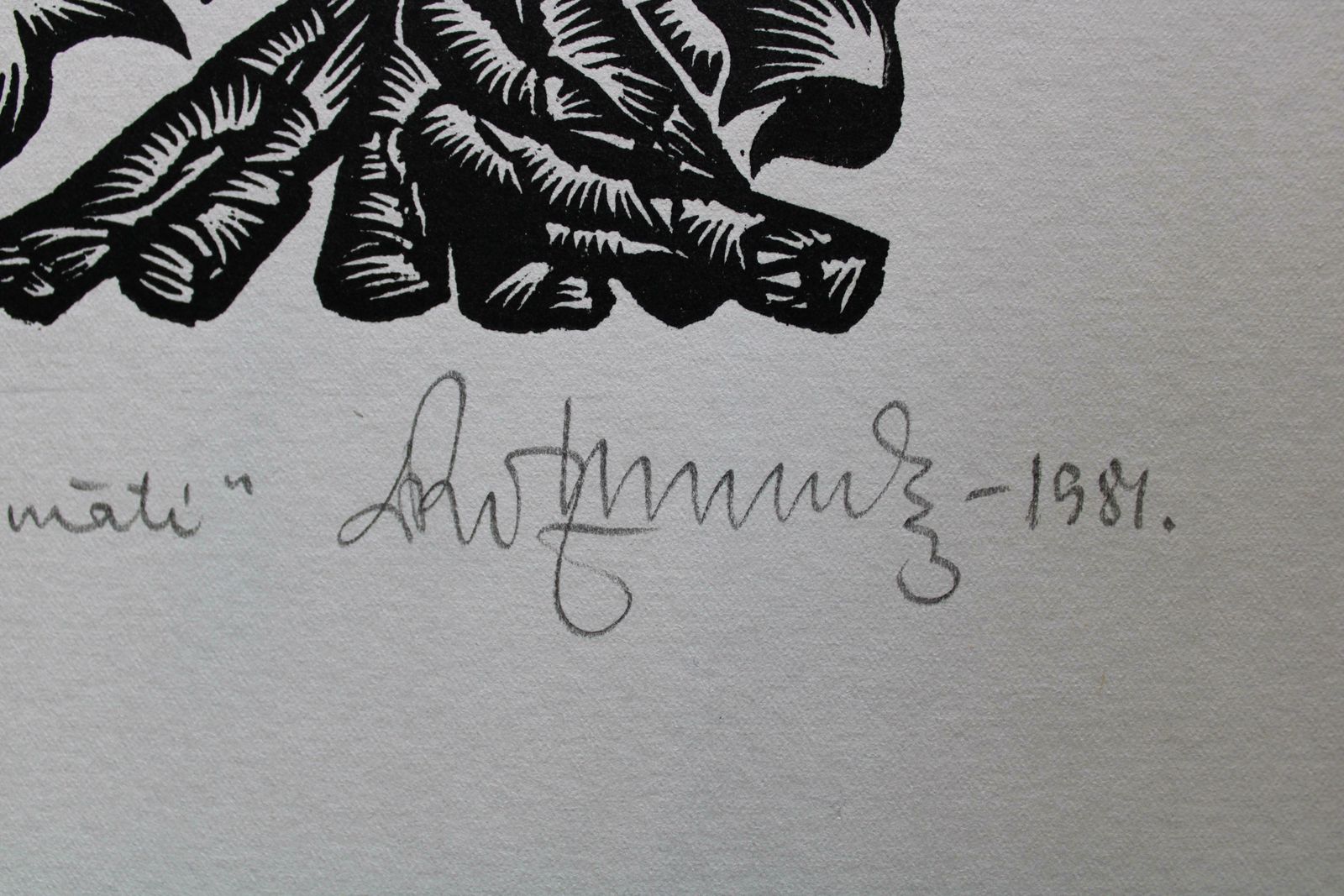 Dainis Rozkalns Midsummer Greetings. Nr. 2.1984. Paper, Linocut photo for sale