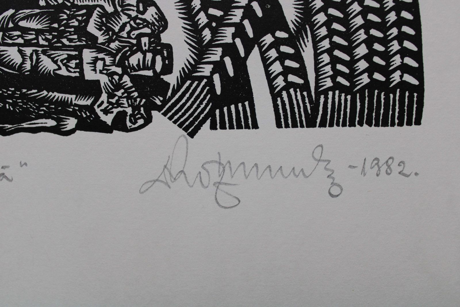 Dainis Rozkalns Work With Crop. 1982. Paper, Linocut photo Art