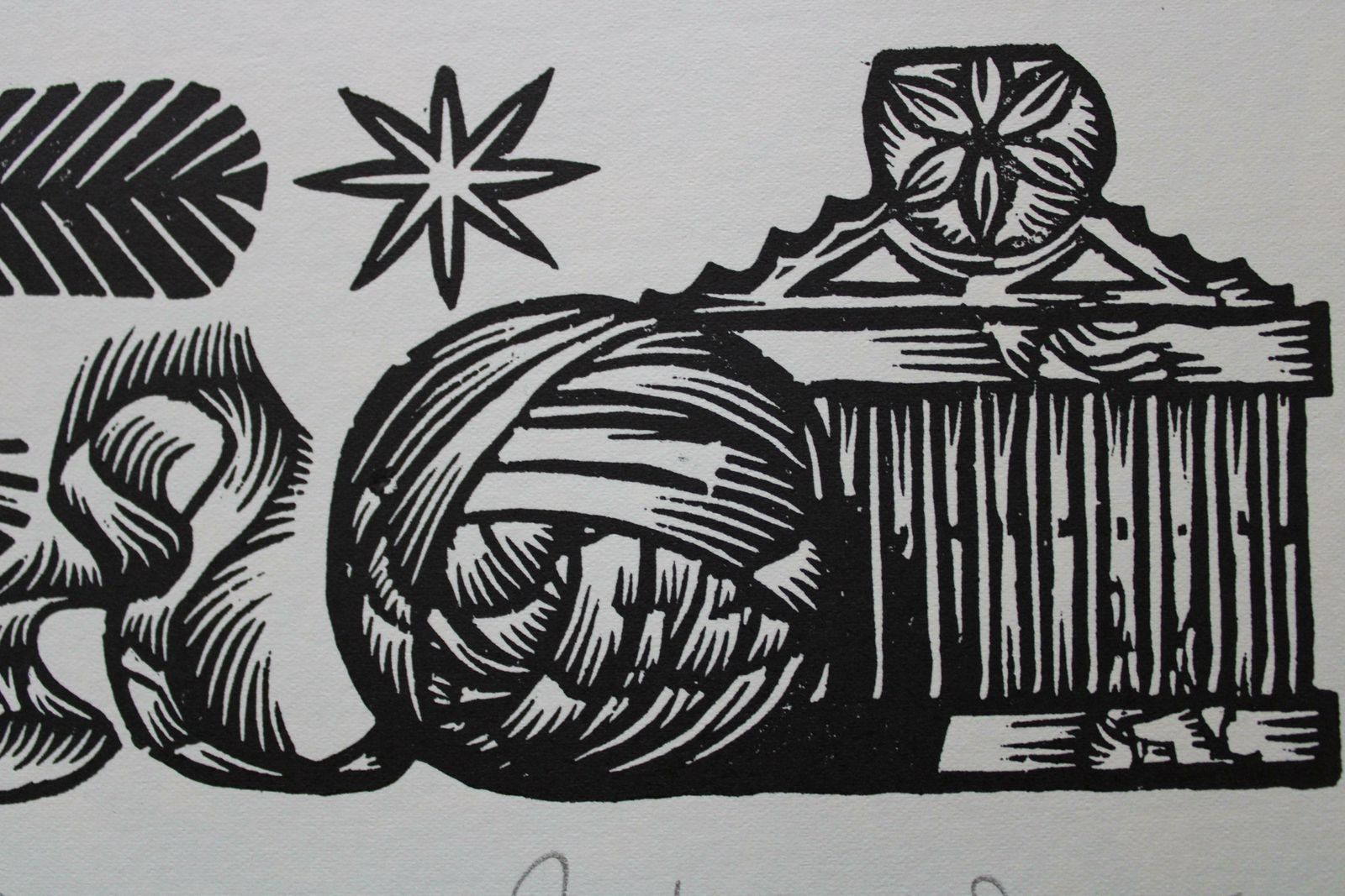 Dainis Rozkalns The Time And Place For Work. 1979. Paper, Linocut,  1979 photo Art