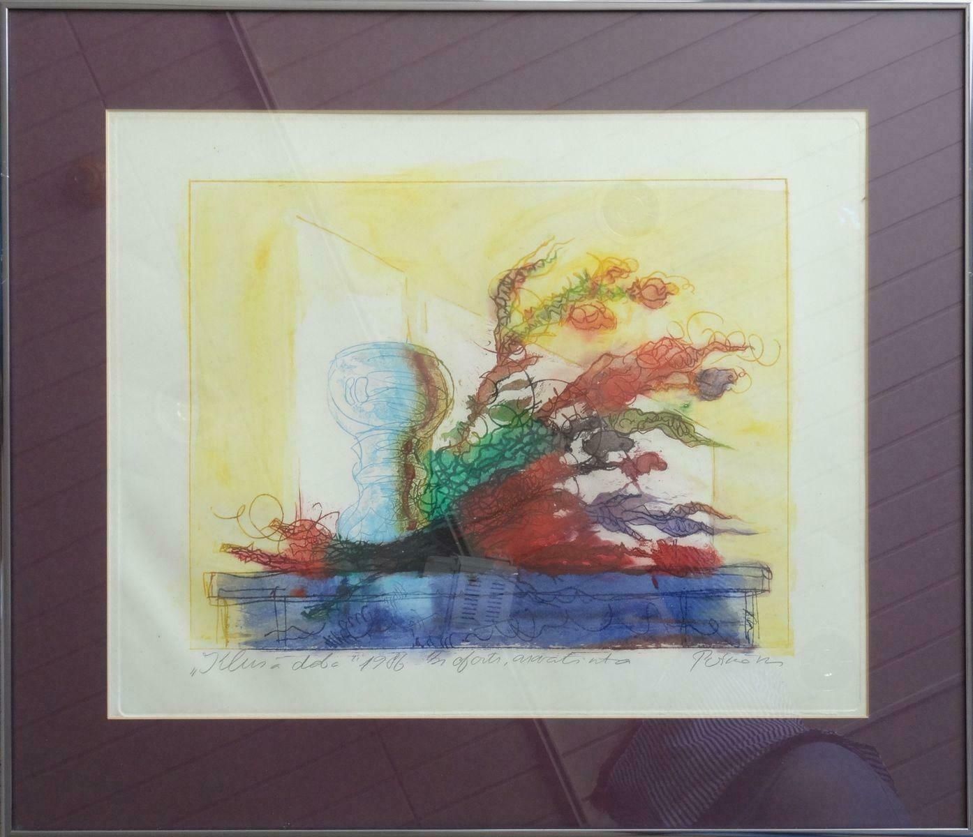 Ivars Poikans Still Life 1986. 1/21. Paper, Etching, Aquatint photo furniture