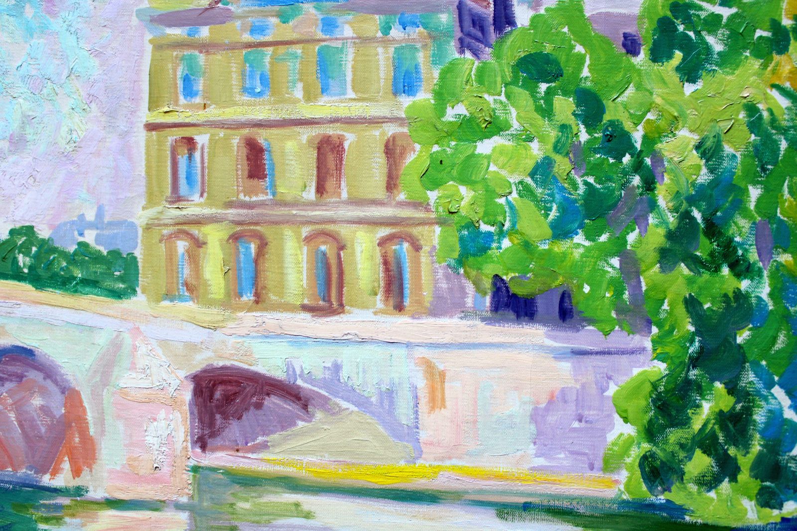Serge Mendjisky The Seine At The Louvre. Oil On Canvas, photo 5010.0