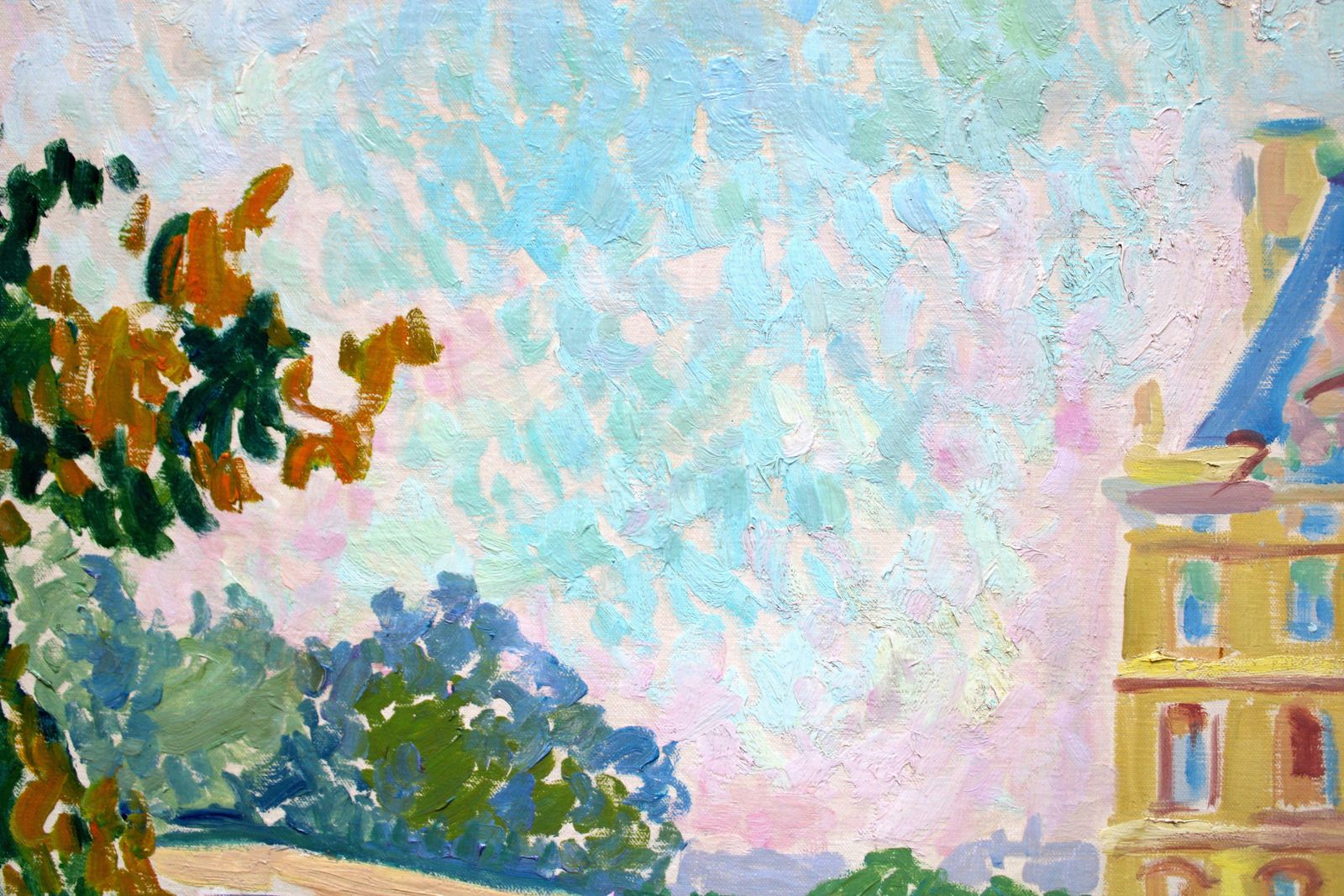Serge Mendjisky The Seine At The Louvre. Oil On Canvas, photo buy