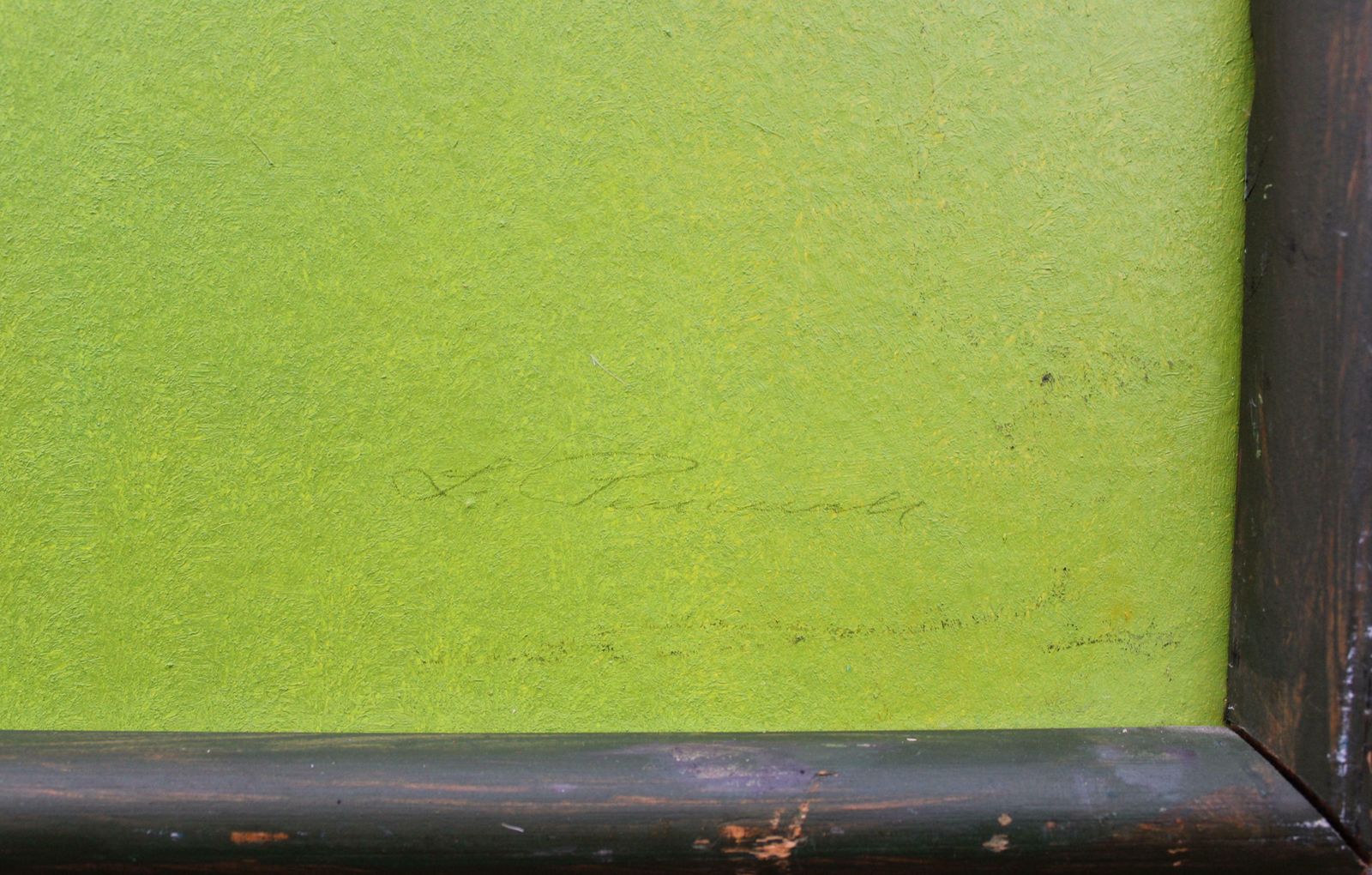 Liga Purmale In The Rain. 1990, Cardboard, Oil photo for sale