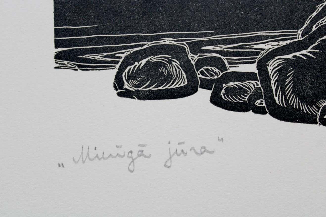 Dainis Rozkalns Calm Sea. Paper, Linocut, photo furniture