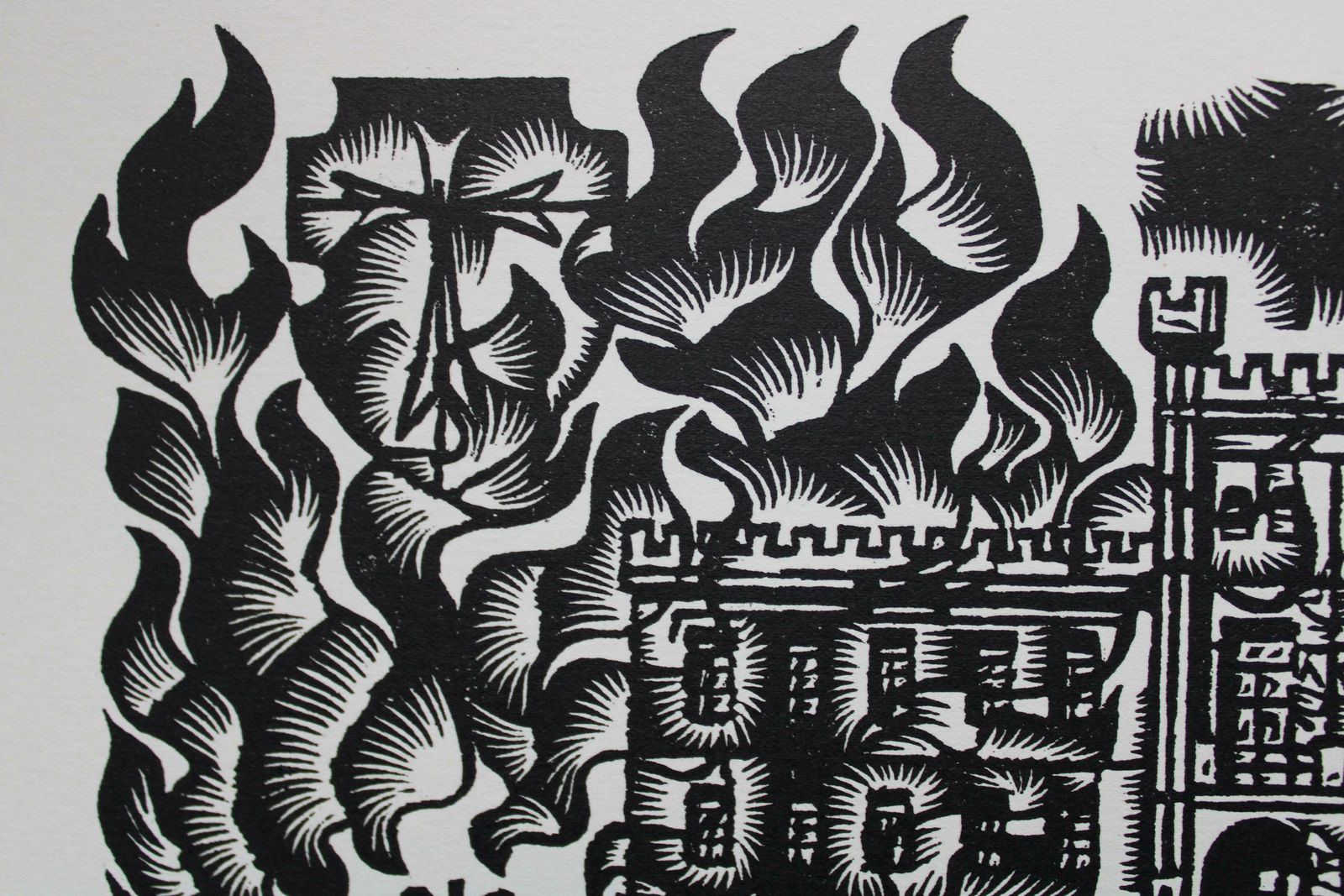 Dainis Rozkalns A Fight Against The Lords. 1982. Paper, Linocut, photo Art