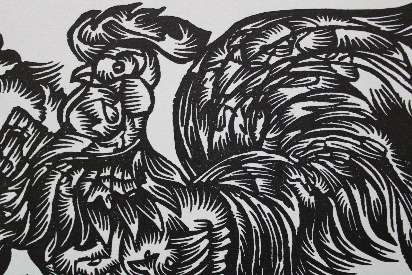 Dainis Rozkalns A Flock Of Poultry. 1979. Paper, Linocut, 25x34 Cm photo for sale