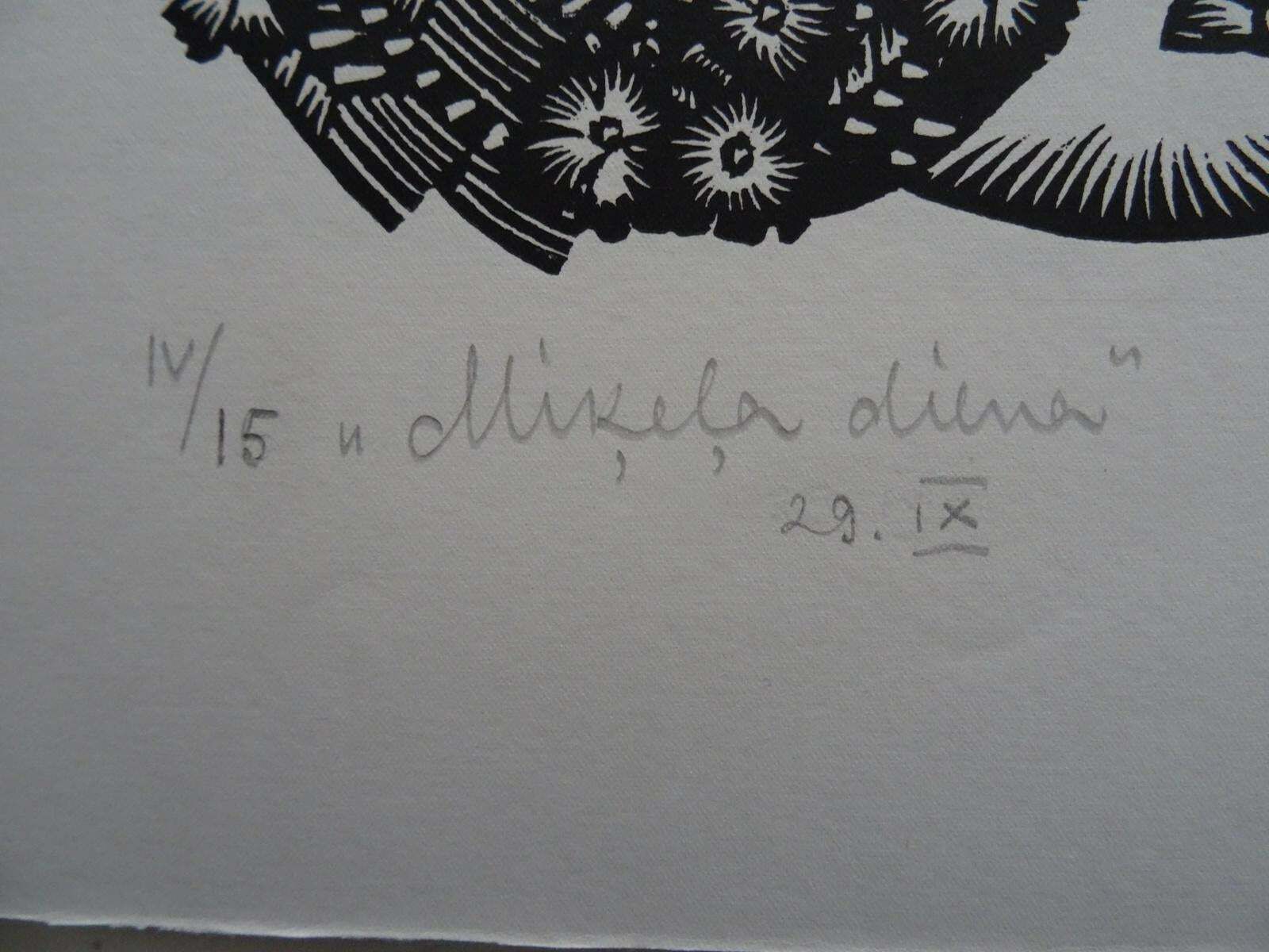Dainis Rozkalns Mikelis Day. 1984. Paper, Linocut 1984 photo for sale