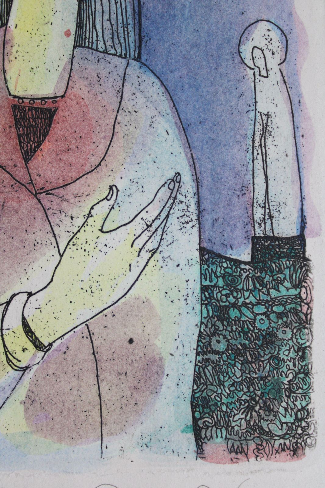 Roman Lapp Lonely Dreamers .1992. Paper, Etching, Watercolour photo furniture