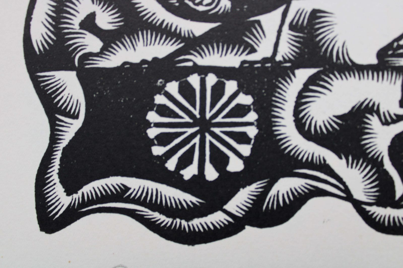 Dainis Rozkalns Chickadee Sings. 1982. Paper, Linocut, photo for sale