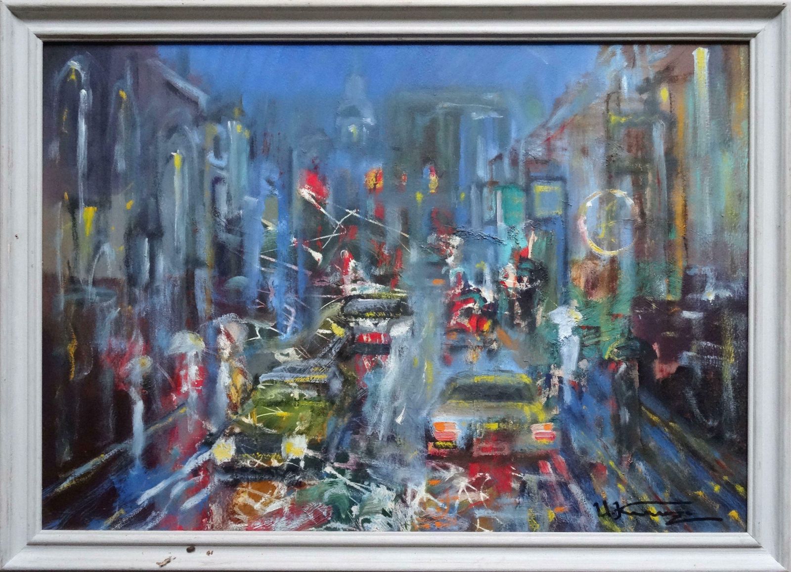 Uldis Krauze Night City. Oil On Cardboard, photo furniture