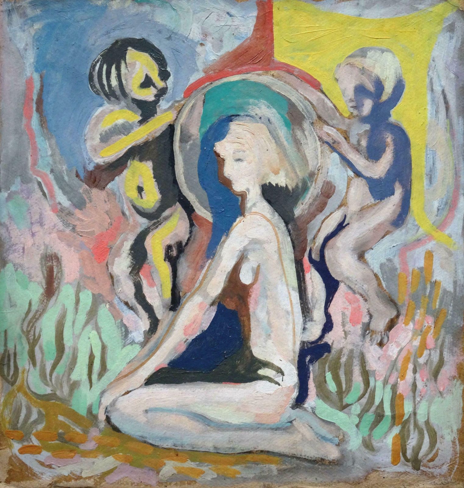 Vladimir Glushenkov Mum. Cardboard, Oil, Double Sided,