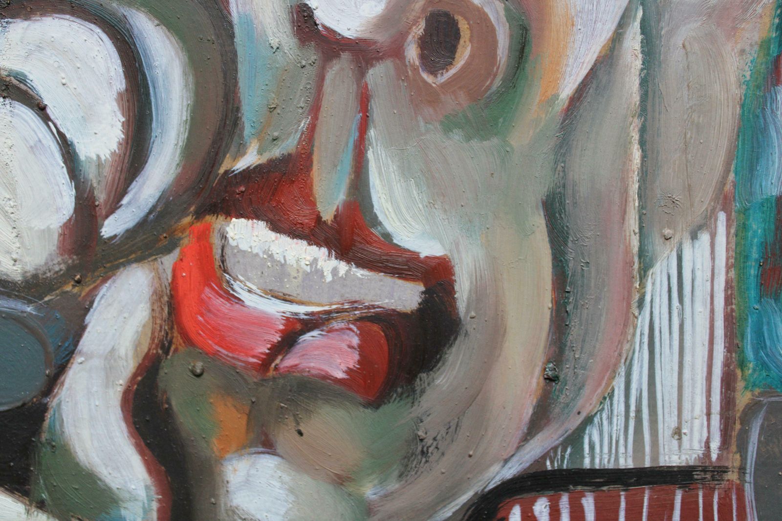 Vladimir Glushenkov Flirt. 1970. Cardboard, Mixed Media Art, photo vintage