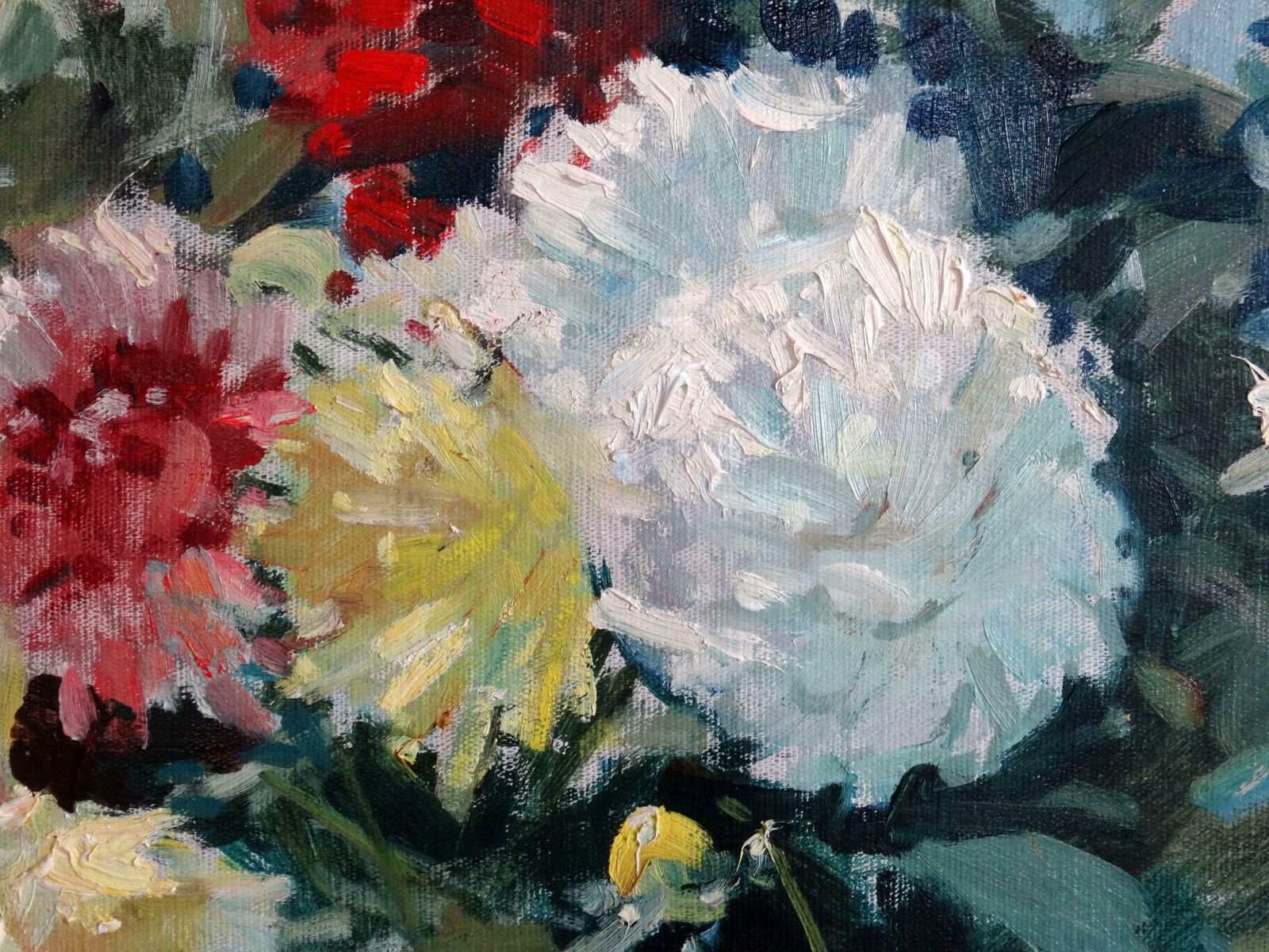Voldemars Vimba The Flowers. Colourful Asters. 1964. Oil On Canvas, Board, 1950 photo Art