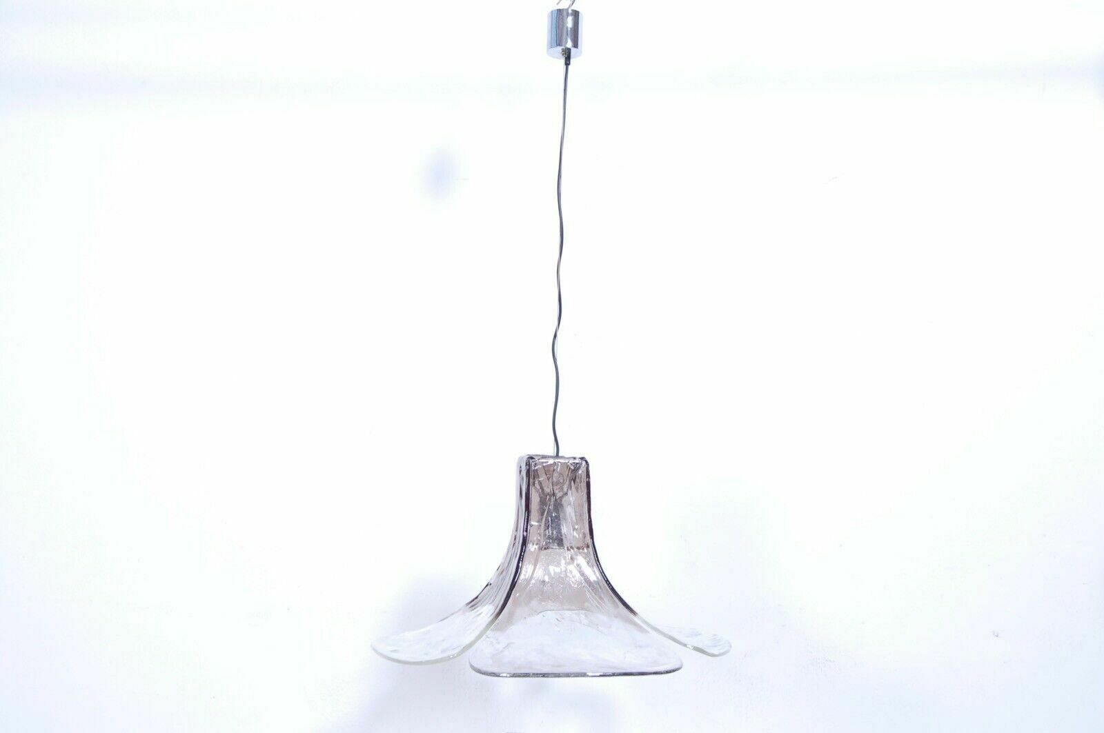 Chandelier Design Carlo Nason Flower Series For Mazzega Vetro Murano 70s Black