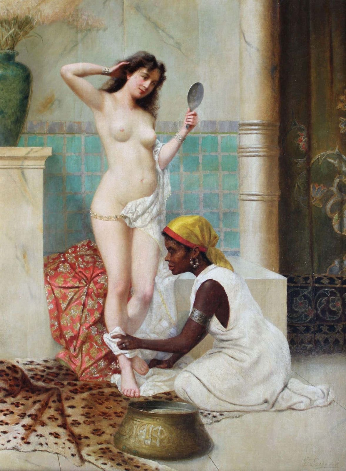 Vinsent G. Stiepevich The Bath. Late 19th Century. Oil On Canvas,