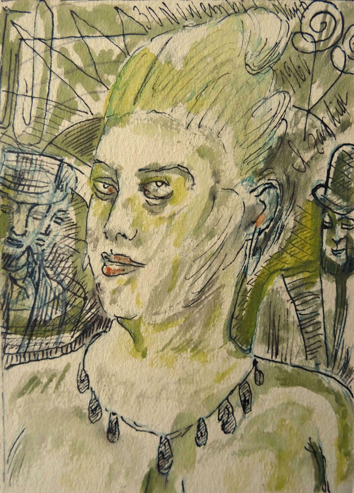 Adolfs Zardins At Night. 1961. Paper, Mixed Media Art