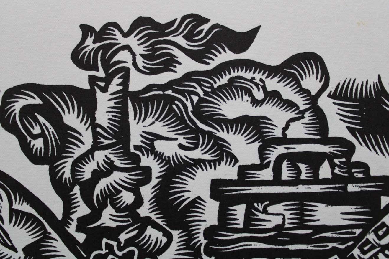 Dainis Rozkalns Making Of Shoes. 1979. Paper, Linocut, photo for sale