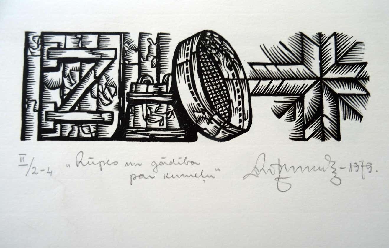 Dainis Rozkalns Care And Nurturing Of The Foal. 1979. Paper, Linocut