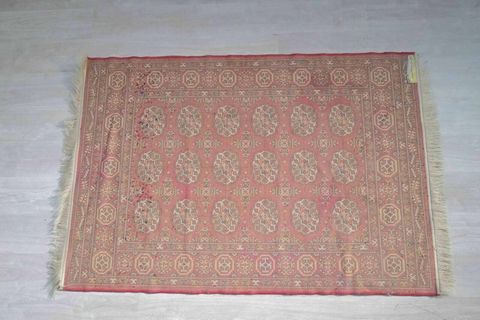 photo furniture Medium Size Due Palme Zenit Wool Carpet Red With Fringes