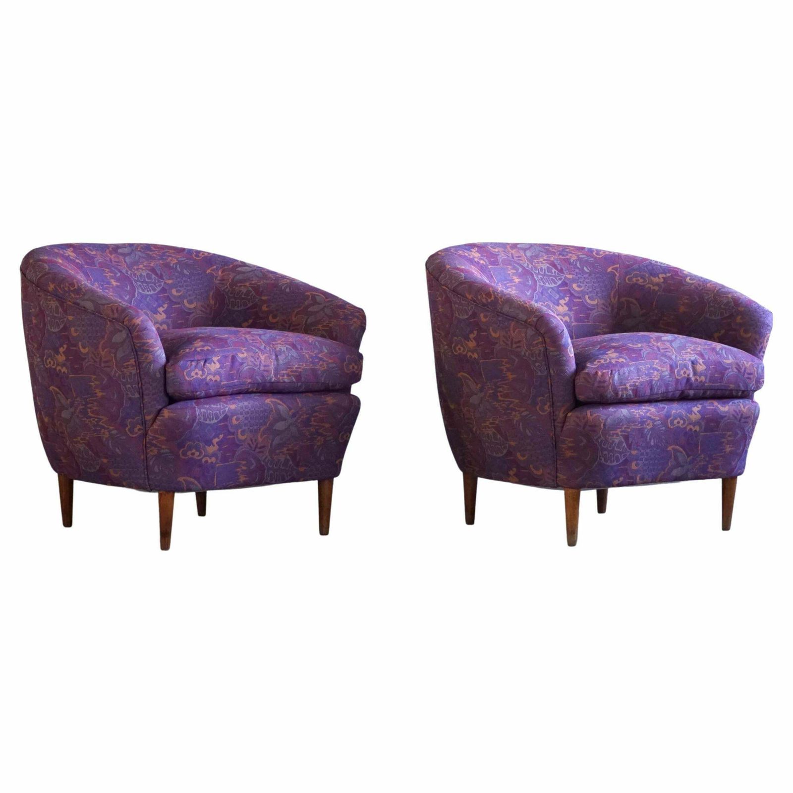 Gio Ponti, Casa E Giardino, A Pair Of Lounge Chairs, Reupholstered, 1940s