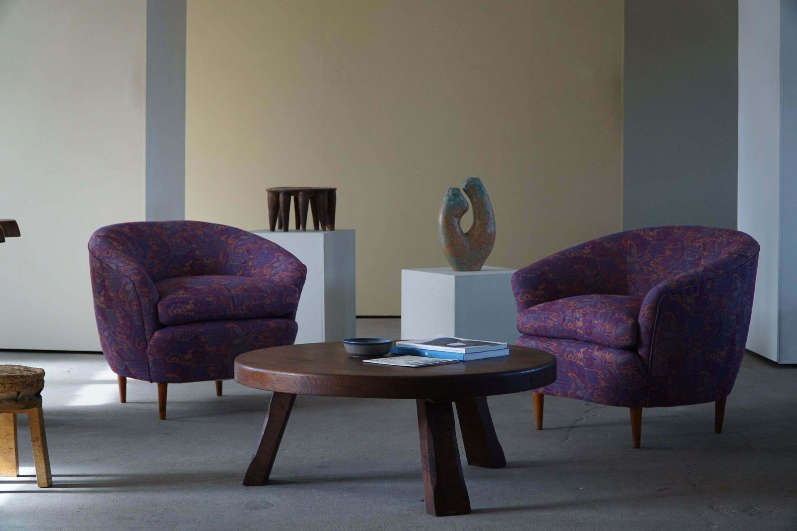 Gio Ponti, Casa E Giardino, A Pair Of Lounge Chairs, Reupholstered, 1940s photo Furniture
