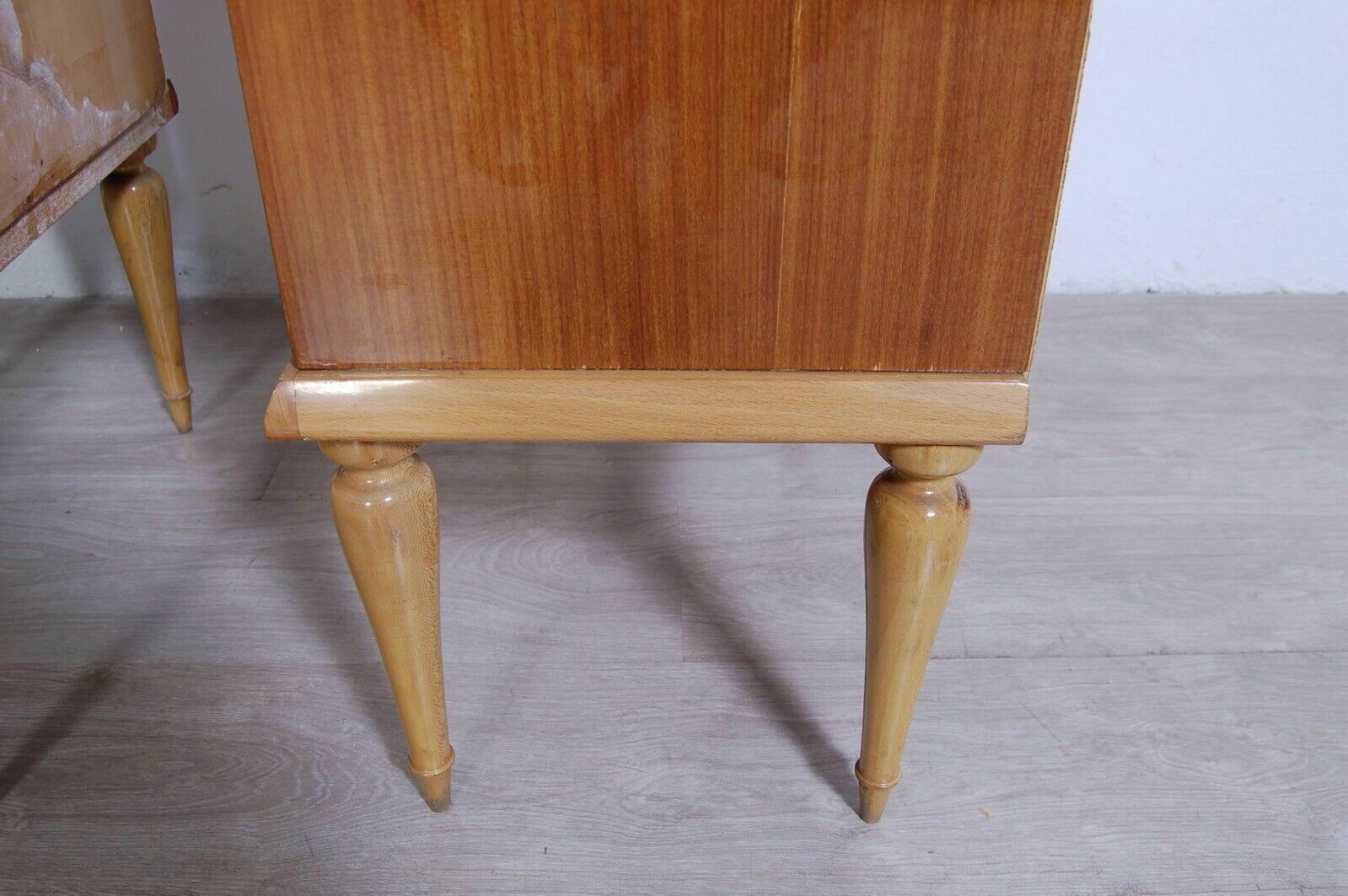 Pair Of Bedside Tables Designed In The 60s Bedside Tables Two Tone Wood Vintage Accessory photo vintage