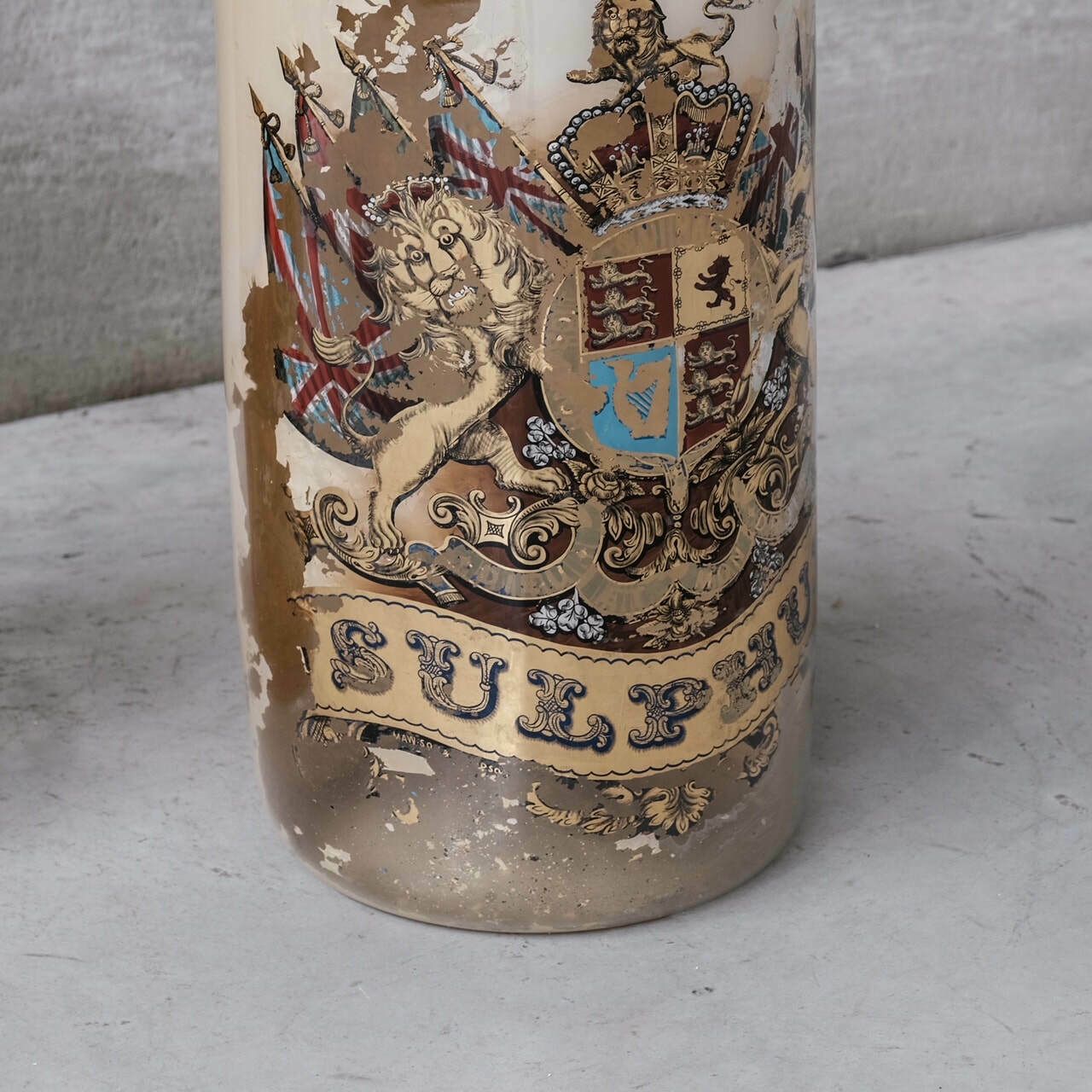 Pair Of Antique English Xl Glass Apothecary Pots photo for sale